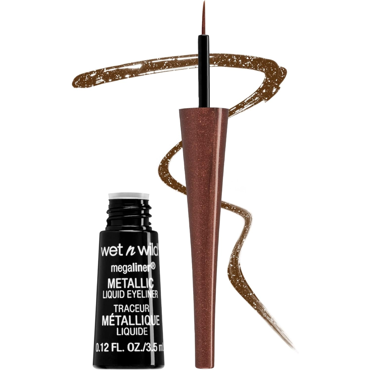 Delineador de Olhos - MegaLiner Metallic Liquid Eyeliner - Metallic Brown