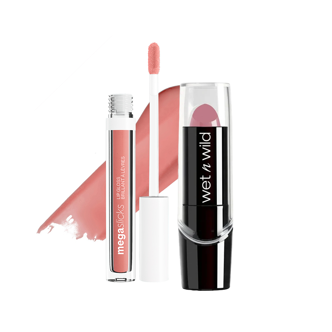 Kit 1 Batom Silk Finish + 1 MegaSlicks lip Gloss