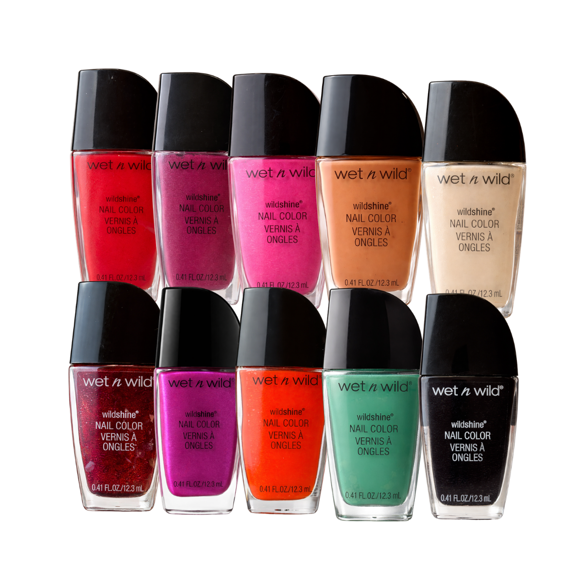 KIT 10 ESMALTES WET N WILD SHINE NAIL COLOR