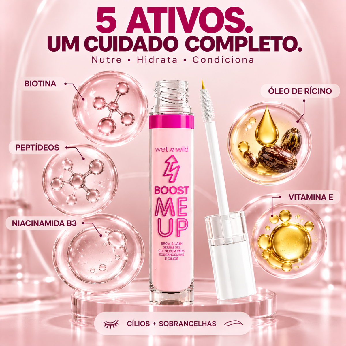 Serum de Sobrancelhas e Cílios - Boost Me Up Brow & Lash Serum Gel
