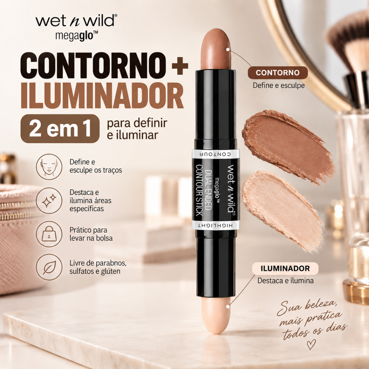 Contorno em Bastão - MegaGlo Dual-Ended Contour Stick