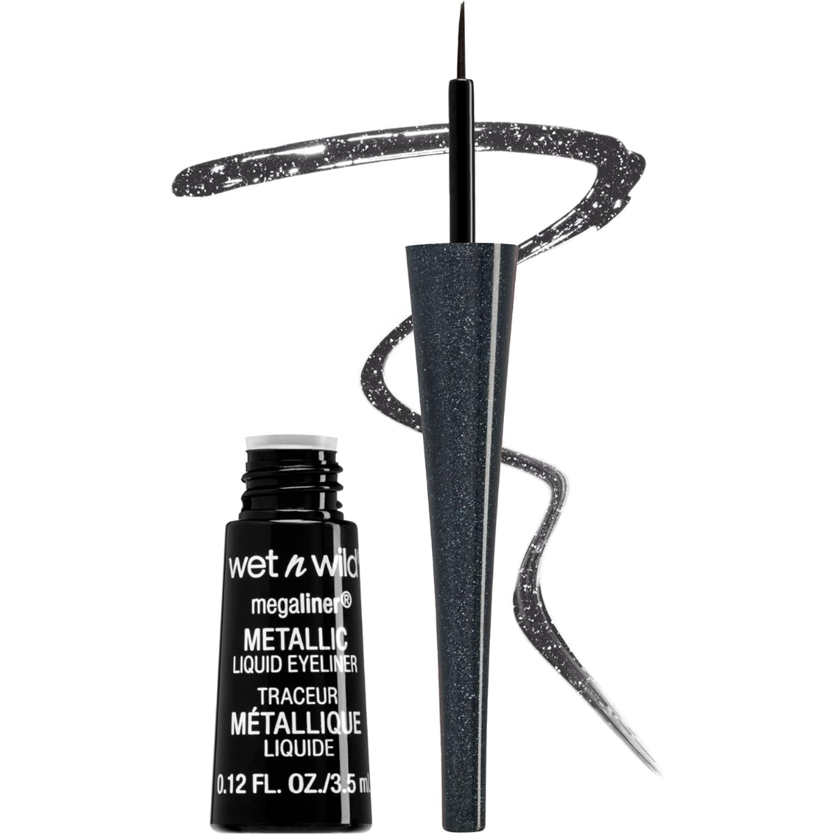 Delineador de Olhos - MegaLiner Metallic Liquid Eyeliner - Cosmic Black