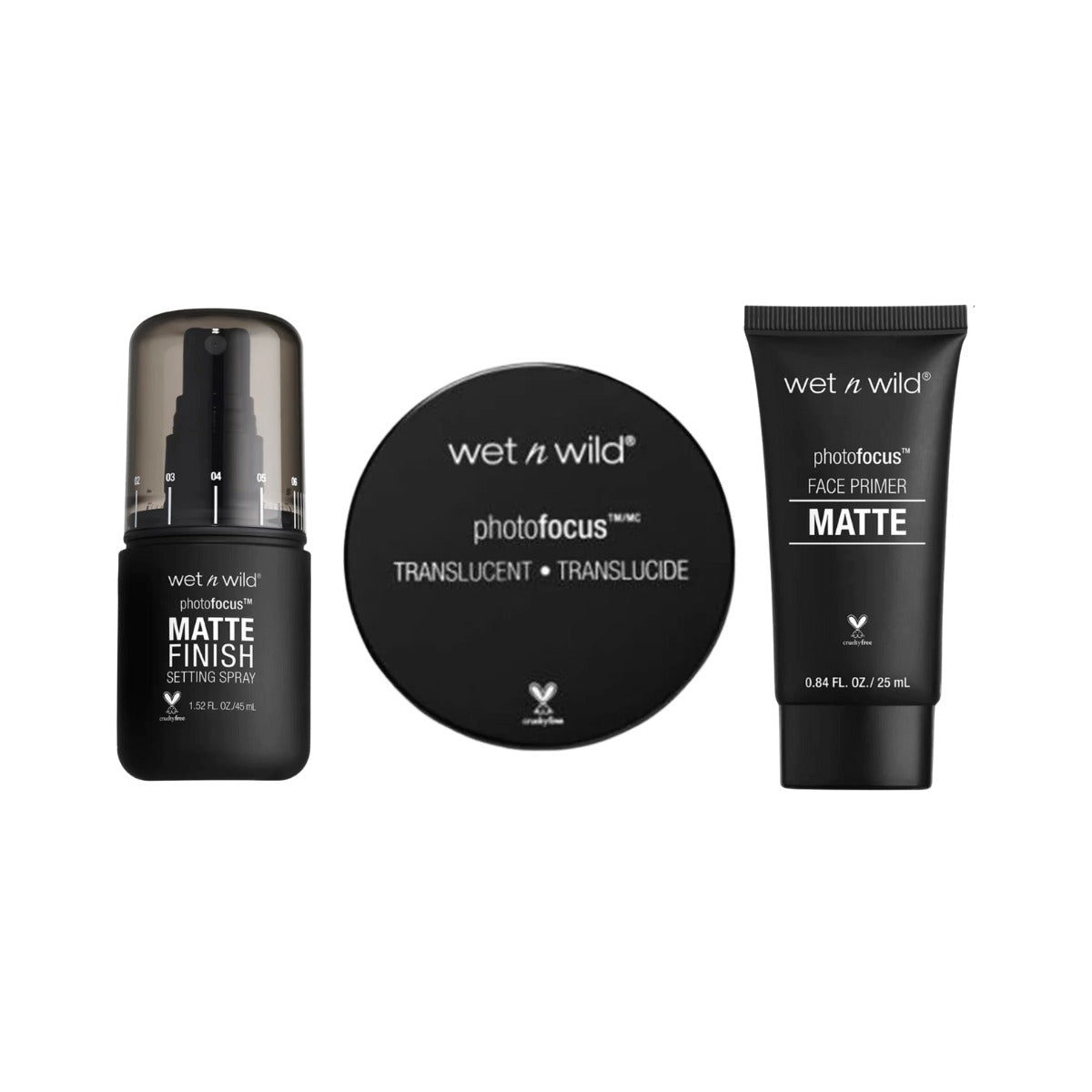 Kit Primer Facial Matte + Pó Solto Translucent + Spray Fixador Matte