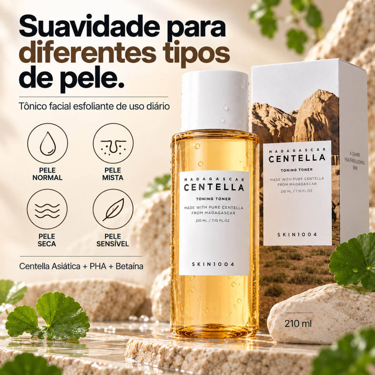 SKIN1004 Madagascar Centella Tônico Facial Esfoliante 210ml