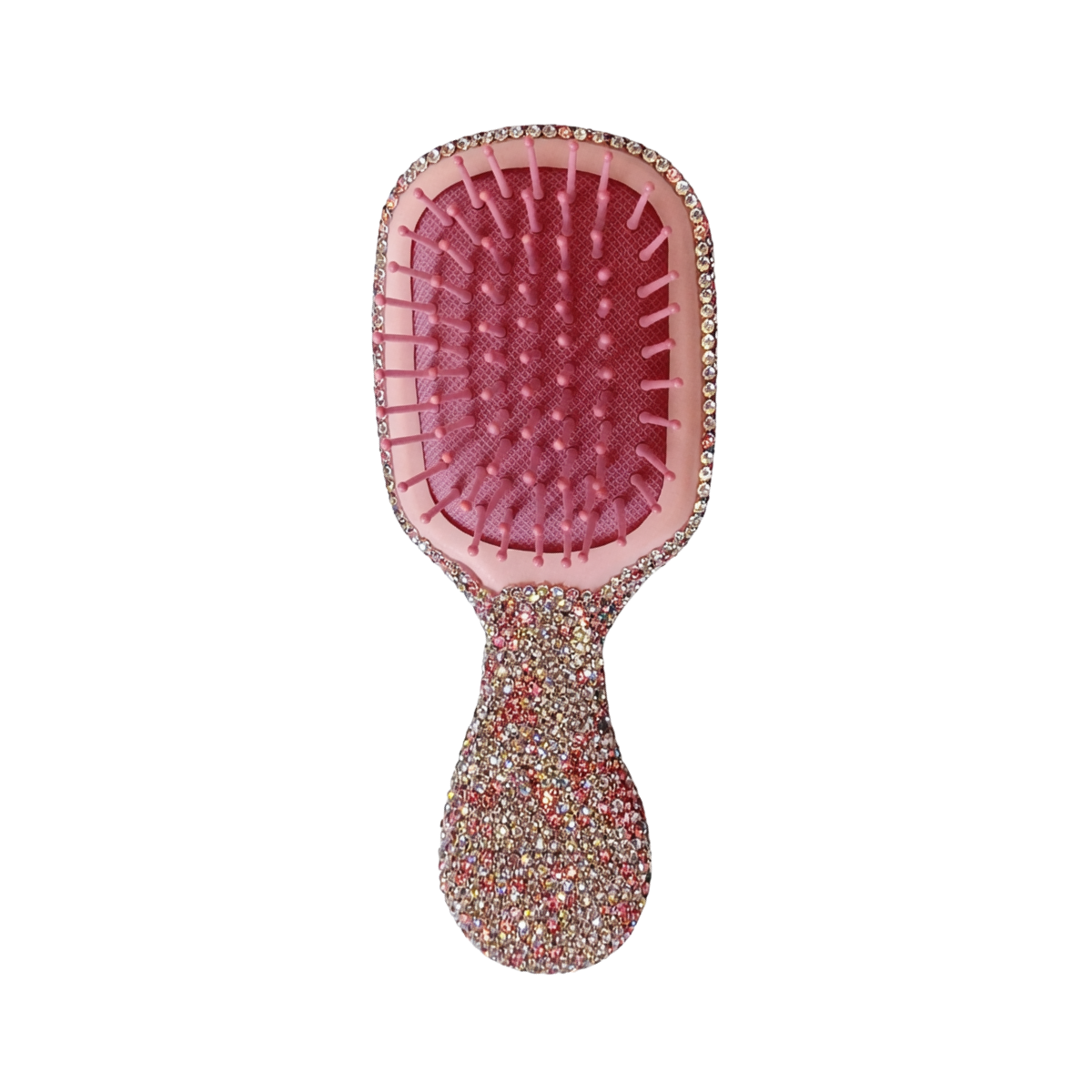 Escova de Cabelo com Glitter Prateada Rosa