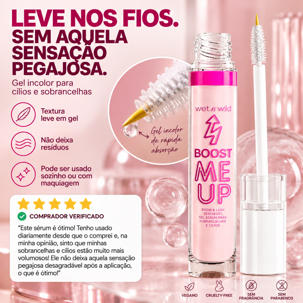 Serum de Sobrancelhas e Cílios - Boost Me Up Brow & Lash Serum Gel
