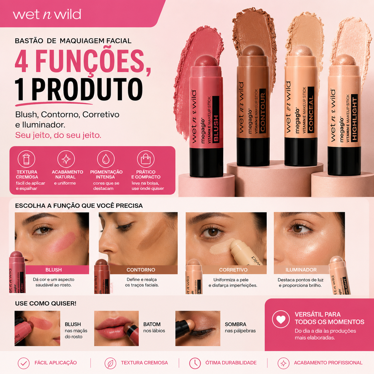 Maquiagem em Bastão - MegaGlo Makeup Stick