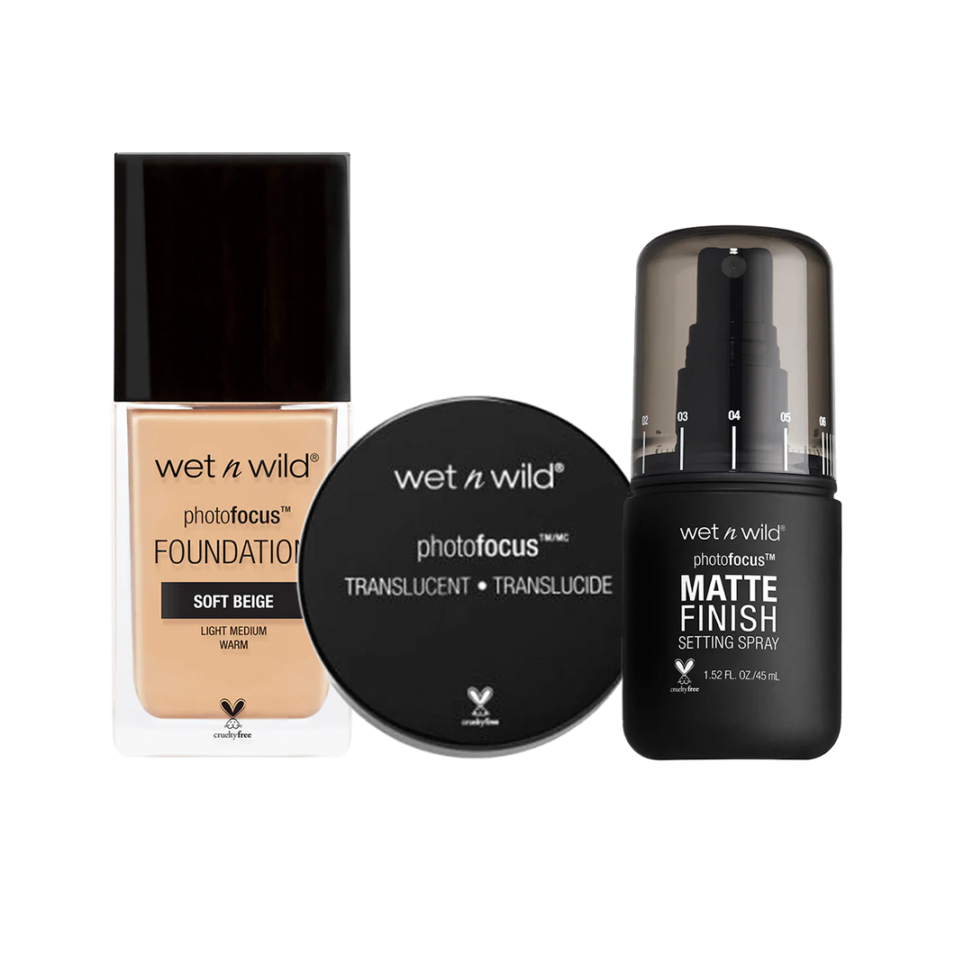 KIT 1 Fixador + 1 Pó Translucido + 1 Base Photo Focus