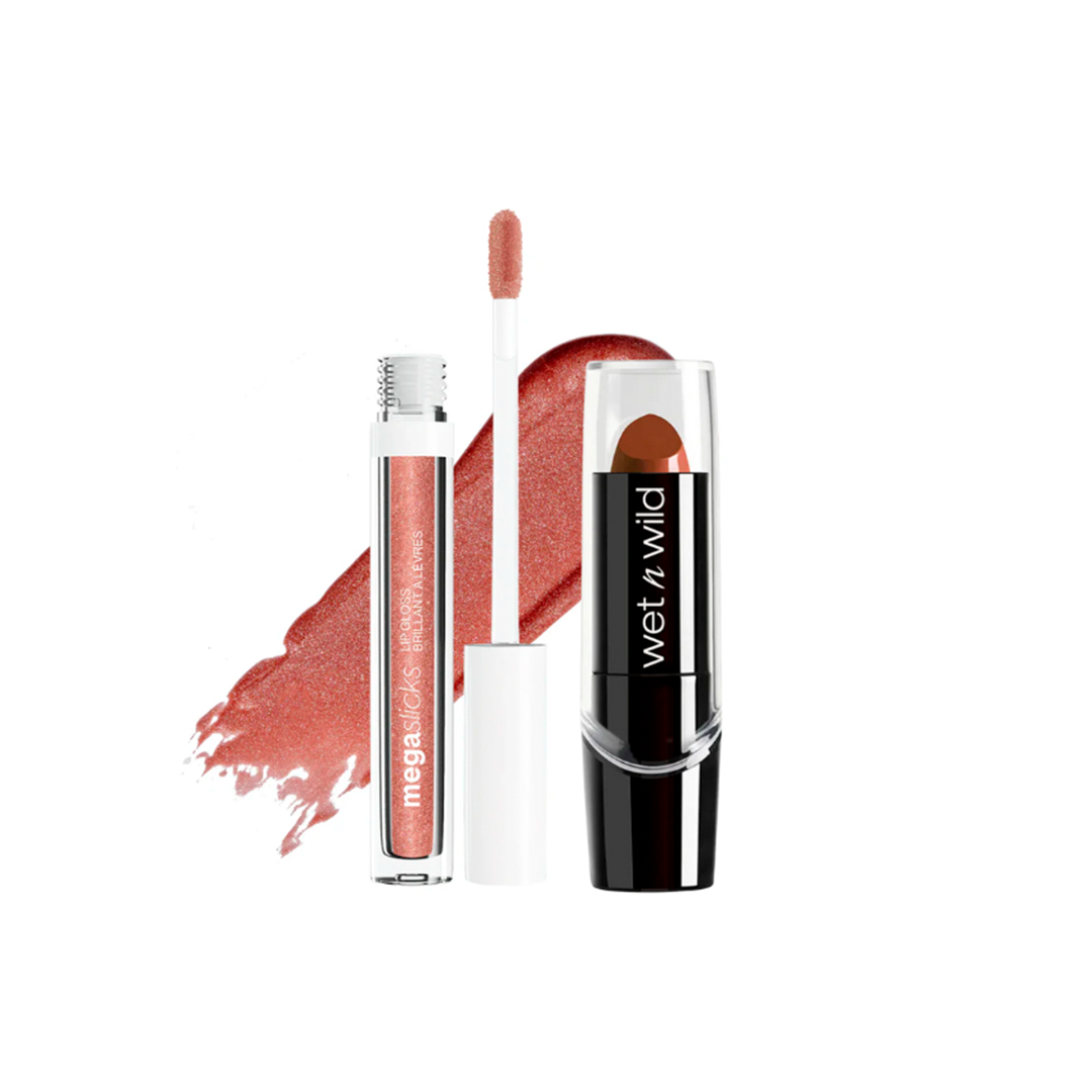 Kit 1 Batom Silk Finish + 1 MegaSlicks lip Gloss