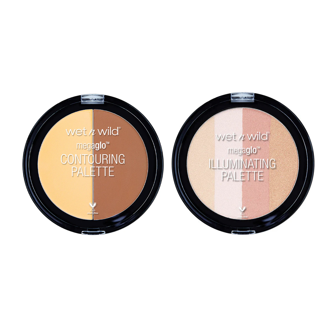 KIT 1 Contorno em pó + Paleta de Iluminador