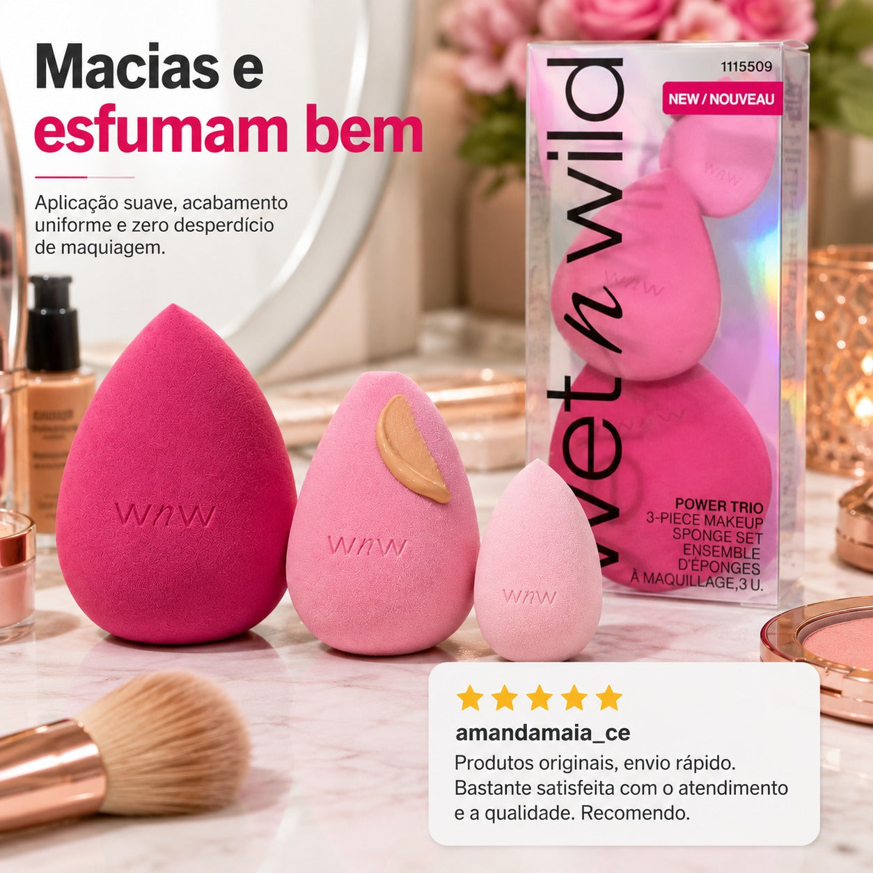 Power Trio 3-Piece Makeup Sponge Set