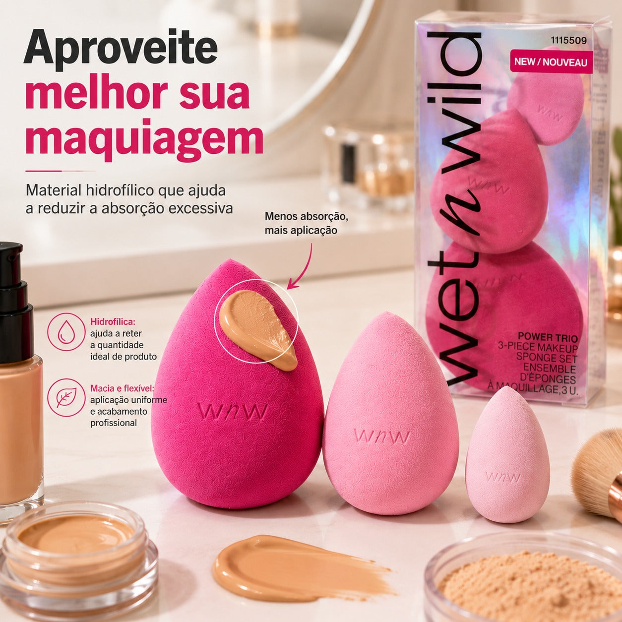 Power Trio 3-Piece Makeup Sponge Set